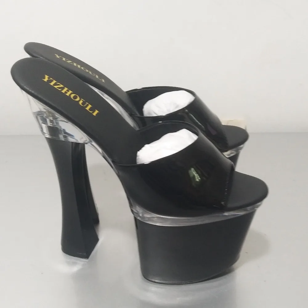 Female 7 Inch High-Heeled Shoes Open Toe Sandals Two Ways Women 18cm Platform Slippers Buckle  High Heel Dance Shoes