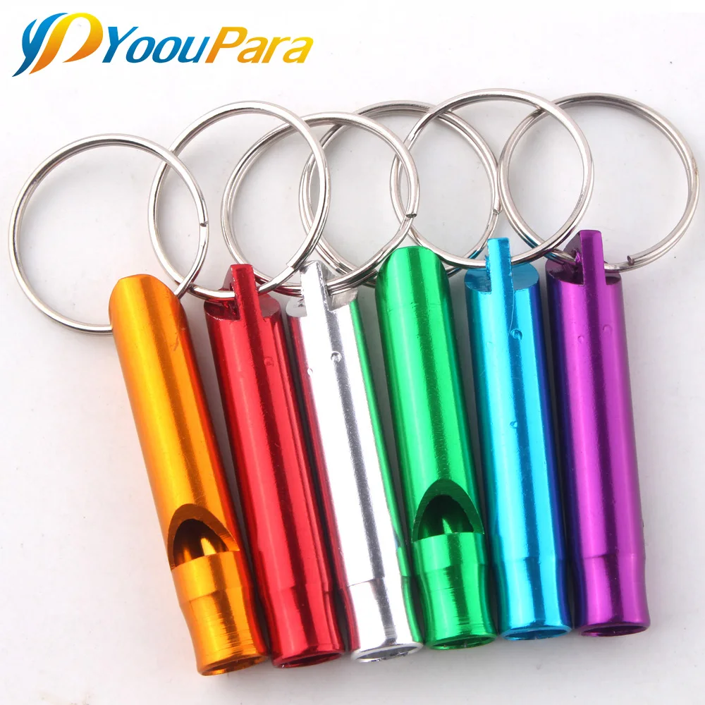 

300pcs/lot Aluminum Alloy Whistle For Outdoor Emergency Survival Safety Sport Camping Hunting Travel Kit 6 colors Whistles
