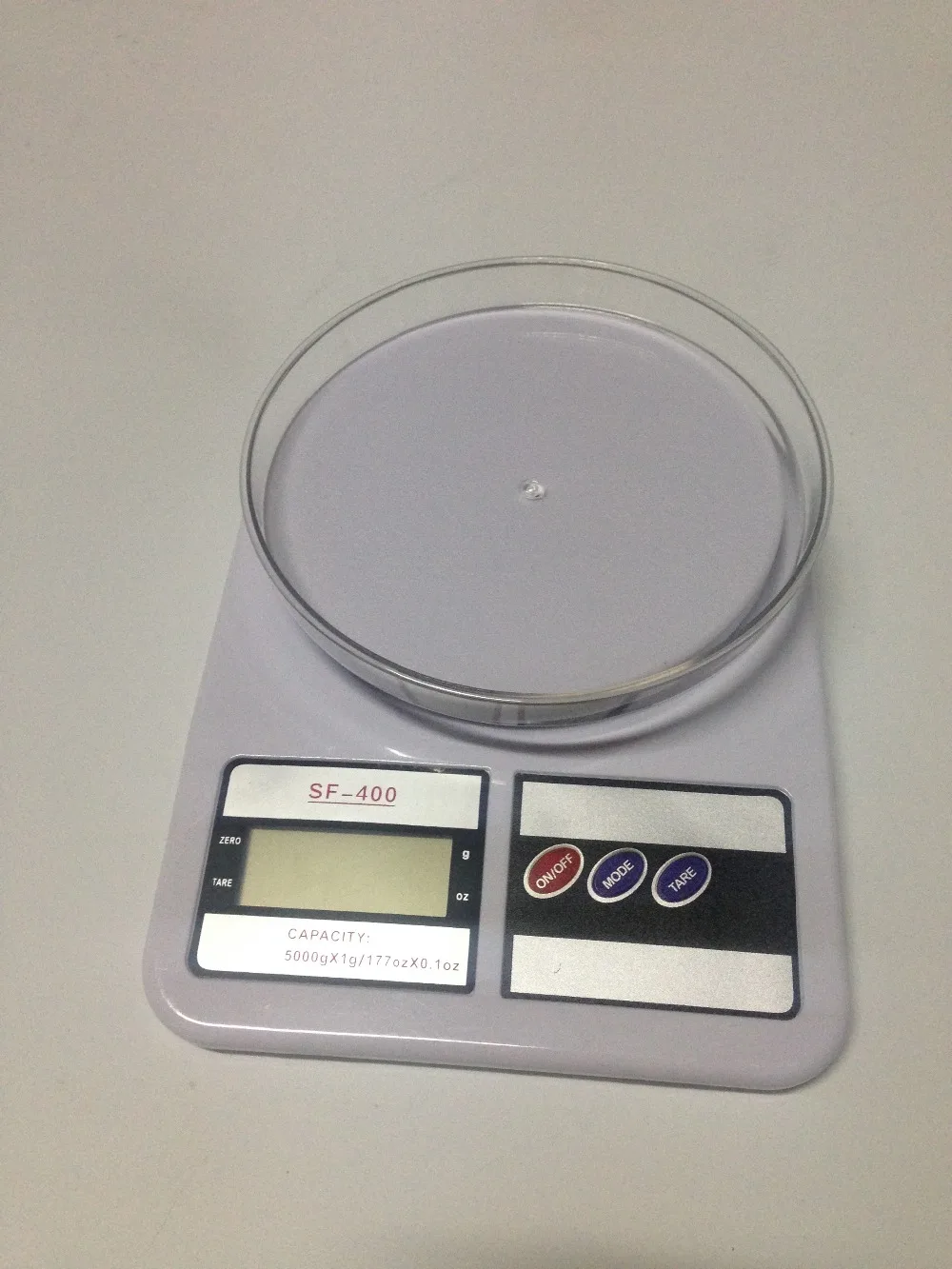 

Digital Kitchen Scale 1g to 5KG SF-400 ABS Plastic LCD Large Capacity Kitchen Diet Food Count Scale White Electronic Scales