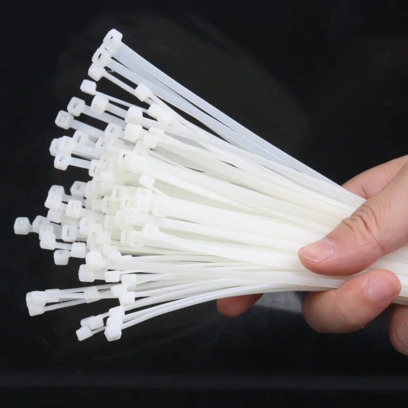 400Pcs/lot White 4*200mm Plastic Self Locking Type Cable Tie (2.7*200mm