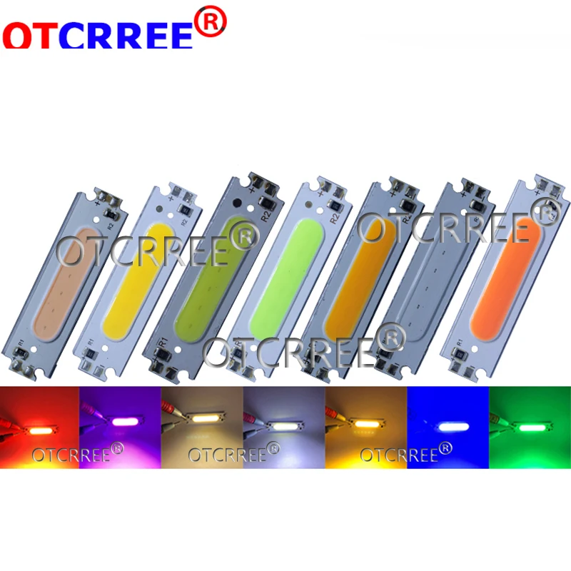

60*15mm 12V 2W COB LED Light Strip Flip Chip 6cm Colorful LED Bulb for Auto Car Lamps House Lighting DIY DC12V 60mm COB