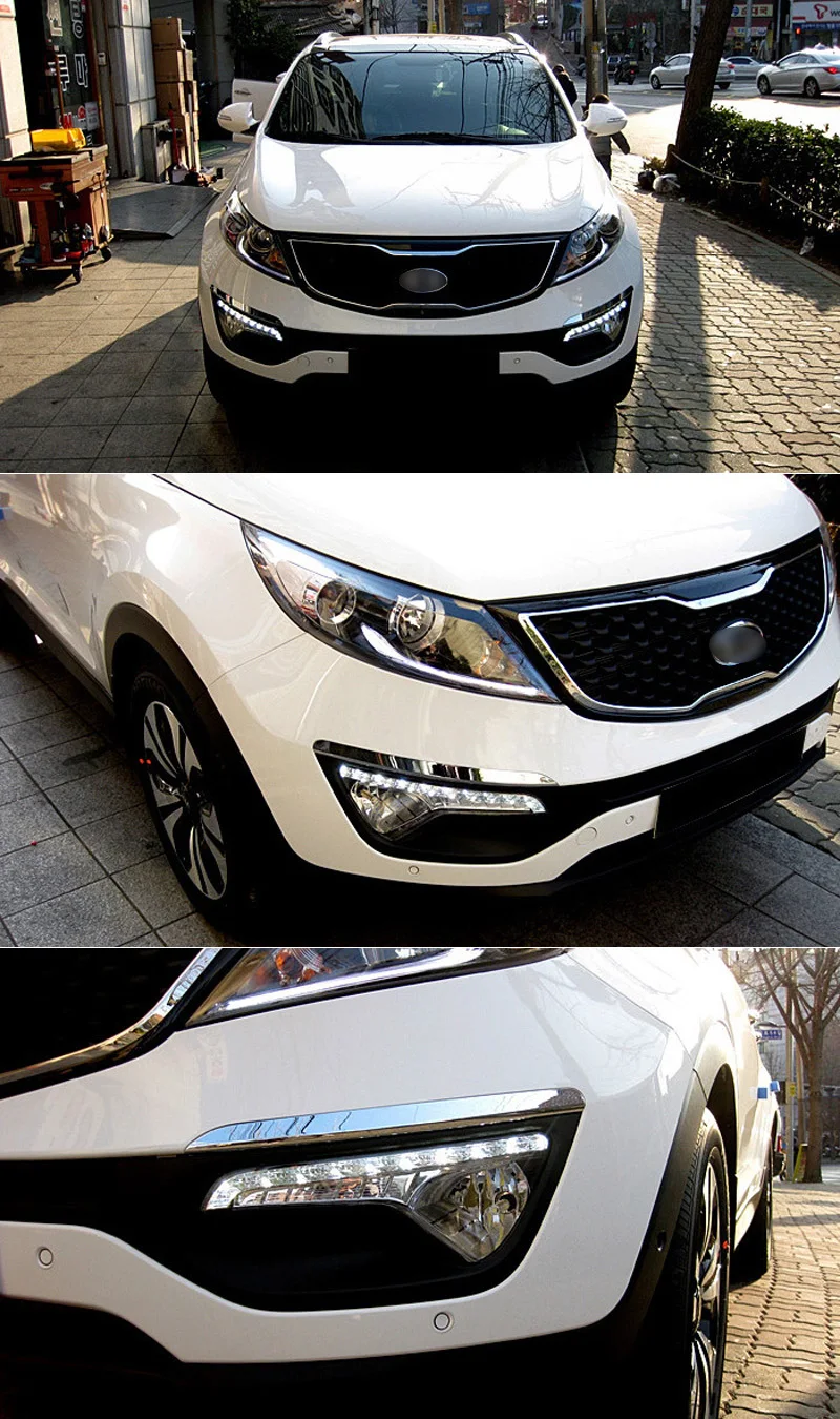 Для KIA Sportage 2011 2012 2013 Габаритные огни Водонепроницаемый 12В светодиодный автомобильный светильник DRL Противотуманные лампы