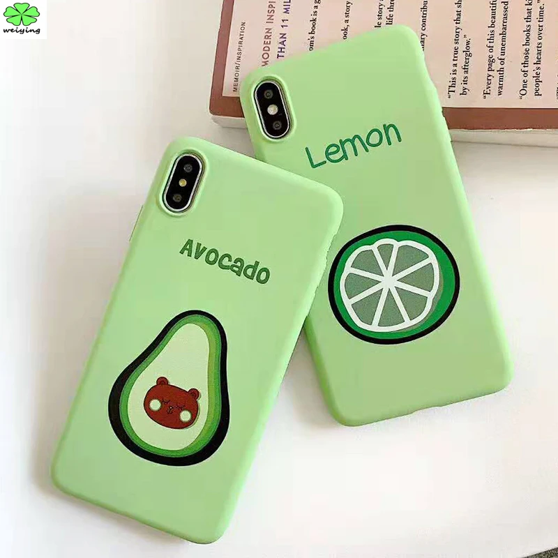 

Cute lemon Yummy Fruit Fig Avocado Phone Case For Samsung Galaxy S8 S9 S10 plus Note 9 Soft Full Body Coverage Protector Shell