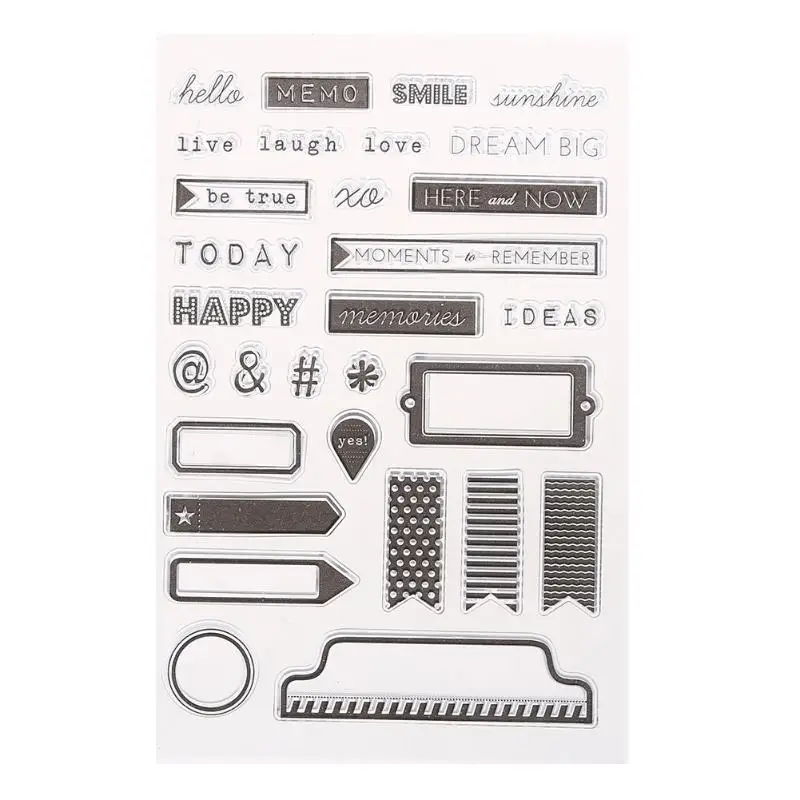 

Clear Stamps Letter Badge Transparent Silicone for Embossing Folder Template Stamp Sheet DIY Stamp Sheet