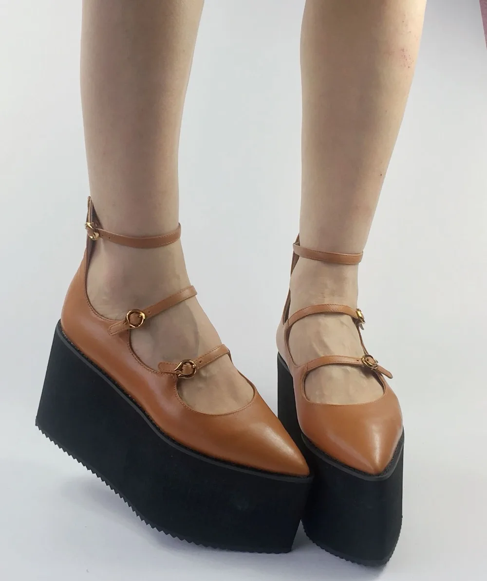 Womens-Leisure-Lolita-Thick-Platform-Sandals-Wedge-Shoes-Pointed-Toe-Gladiator-Lolita-Heels-Shoes-Buckle-Strap-2