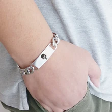 Каратель, человеческий череп, мужской браслет, гравировка панк из нержавеющей стали, модные аксессуары