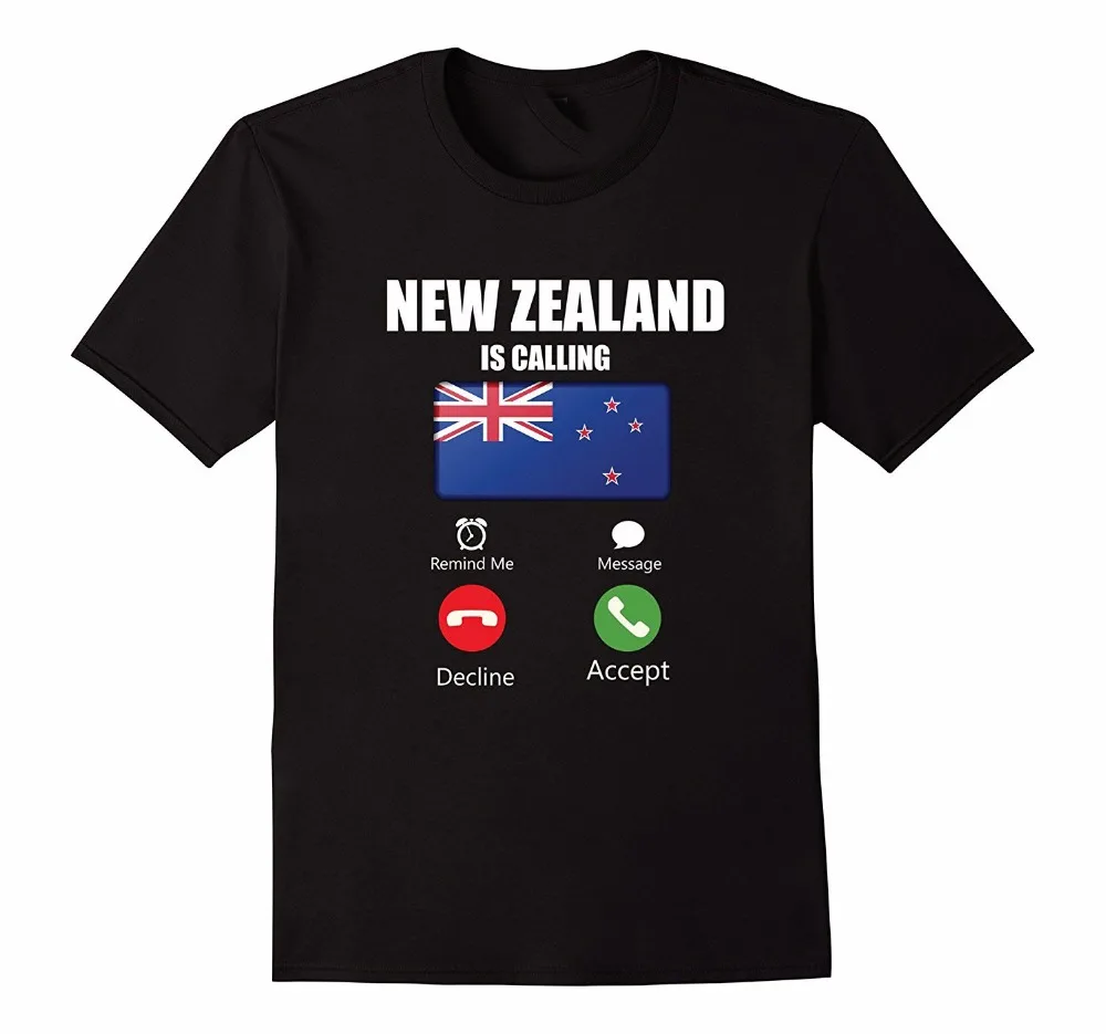 2018 Fashion Round Neck Clothes 100% Cotton Brand New T-Shirts New Zealand Is Calling Funny New Zealander Summer Men Clothing