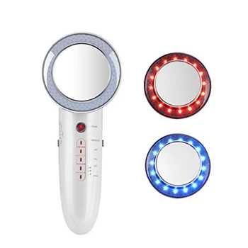 

Infrared Massager 6in1 Pro Ultrasonic Massager EMS Massager Red/Blue Light LED L Face Massage Skin Body Care Treatment Arm Slim