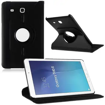 

Hot 360 Rotated PU Leather Smart Case For 9.6 Samsung Galaxy Tab E T560 Black