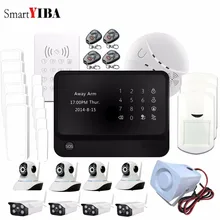 SmartYIBA G90B Plus WIFI GSM Alarm APP Control HD Wifi IP Camera Smoke Detector Alarm Kit  RFID Keypad  Motion Sensor Door Alarm