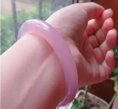 

Pure natural pink chalcedony bracelet jadeite ice hibiscus jadeite purple round ice kind