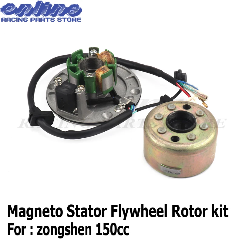 Stator 2 Pole Coil 4 Wire Flywheel Rotor Kit for ZongShen 150CC