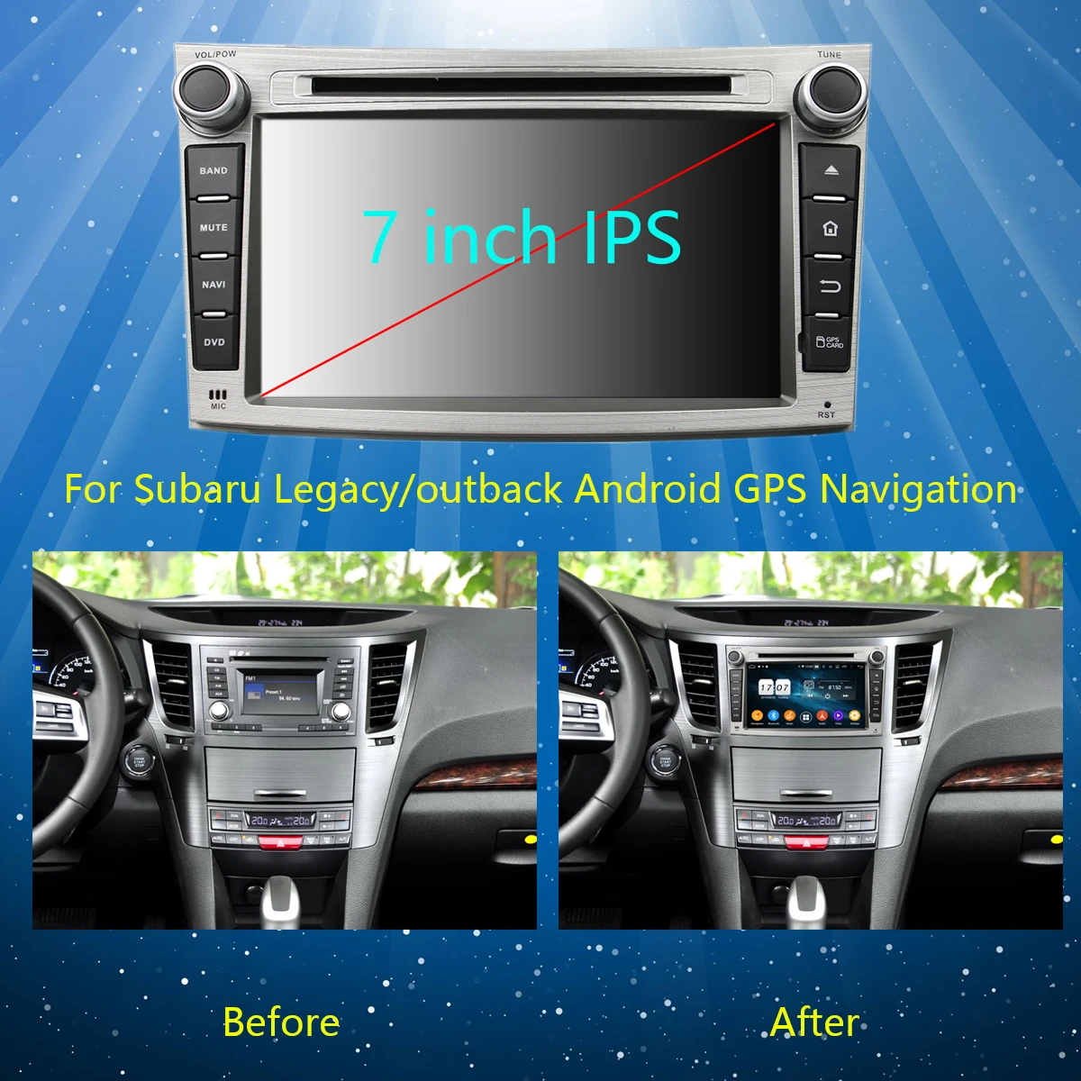 Clearance 7" IPS 1920*1080 8Core 4G RAM+64G ROM Android 9.0 Car DVD Player For Subaru Legacy Outback 2009-2014 DSP Radio GPS Parrot BT 2