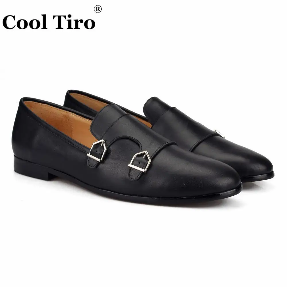 Black Genuine Leather Double-Monk Loafers (2)