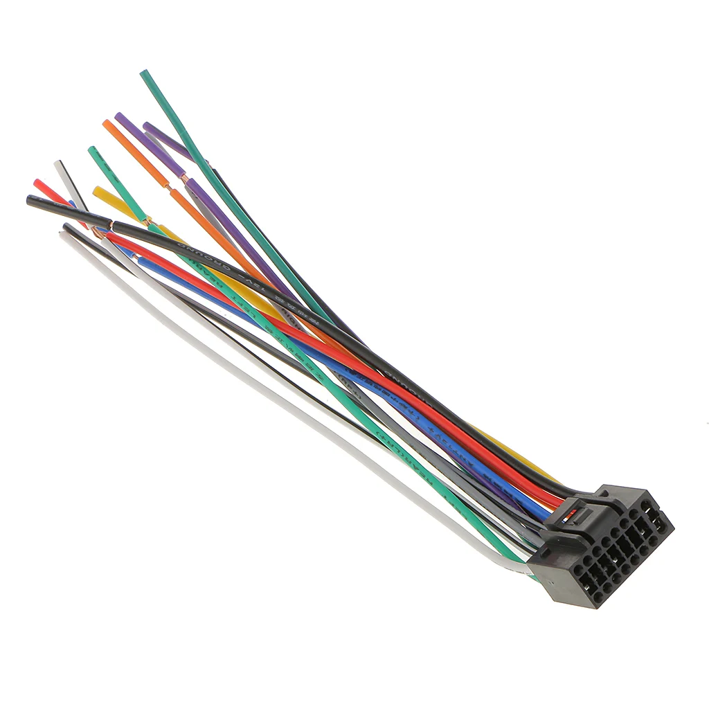 1 Pcs 16cm Car Radio Stereo Wire Harness Plug Cable With 16 Pin Connector For Kenwood Meets EIA Color Codes