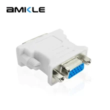 Адаптер Amkle DVI в VGA, конвертер DVI 24 + 5 штырьков папа-VGA мама 1080P видео конвертер для HDTV компьютера ПК ноутбука проектора(China)