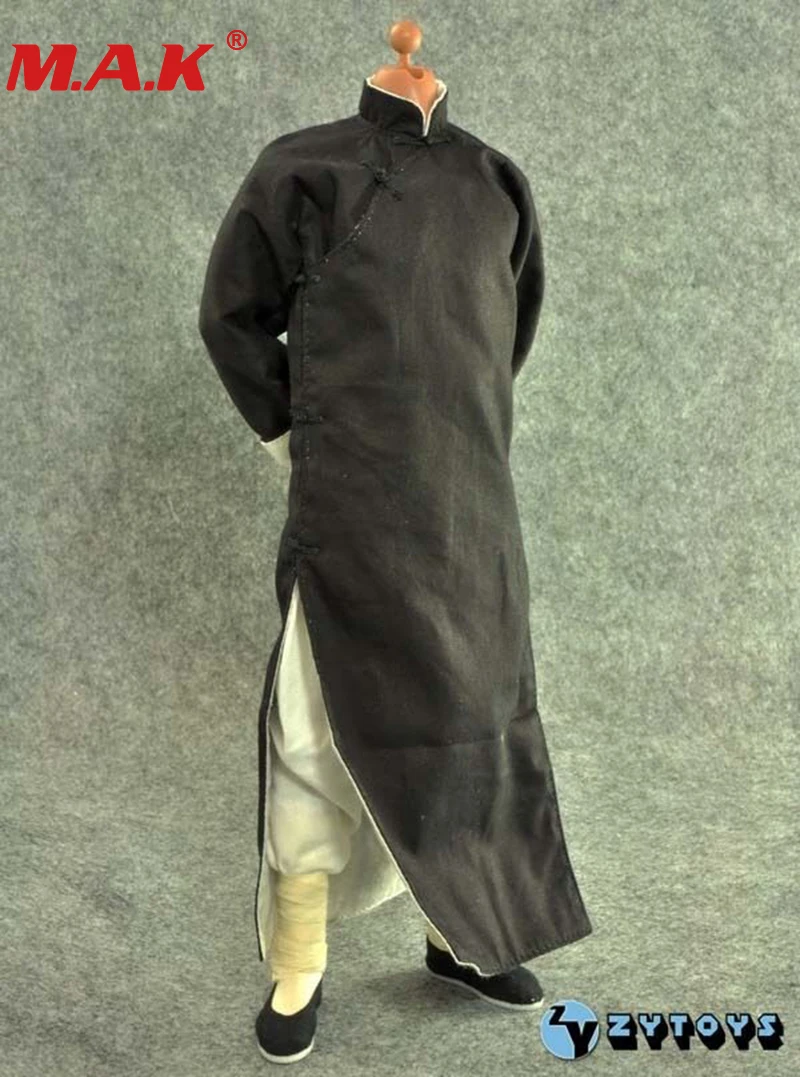 1: 6 шкал черный с длинными рукавами халат костюм классический человек Китайский кунг-фу Мастер костюм ZY15-14 для 1" экшен фигурка аксессуары