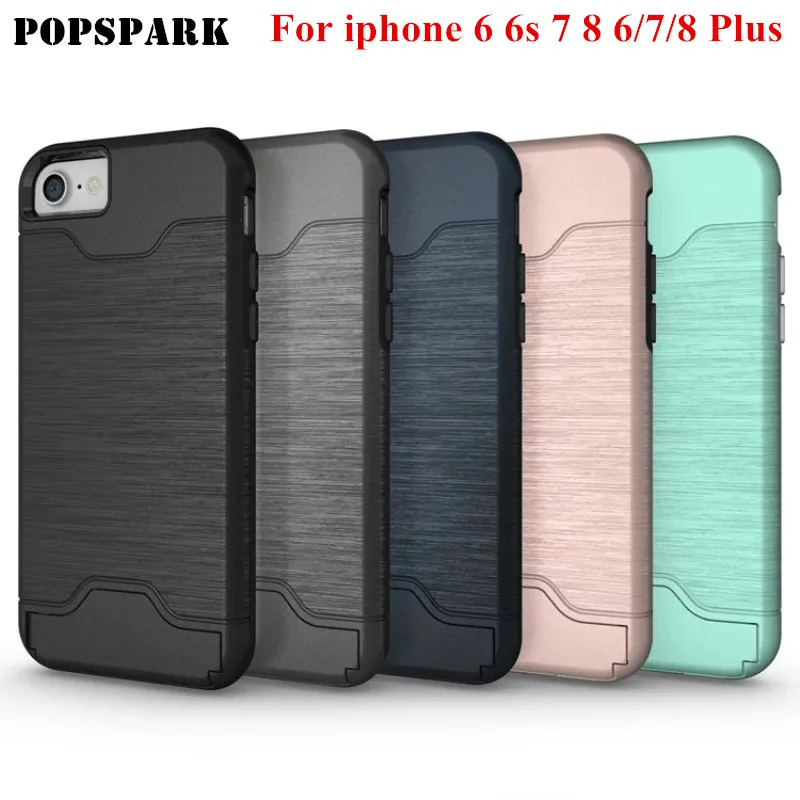 Чехол для iphone 7 задняя крышка чехол телефона слот карт iPhone 6 6s 6splus 7plus 8plus роскошный