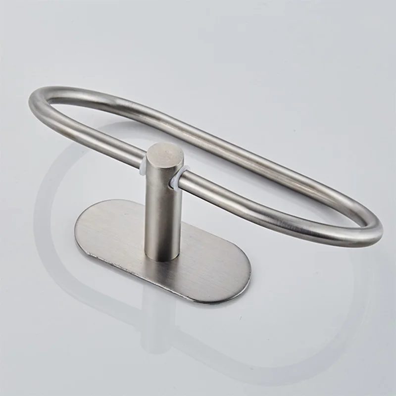 SmileMonkey Towel ring wall-mounted towel rack hanger 304 stainless steel bathroom accessories brushed towel rack