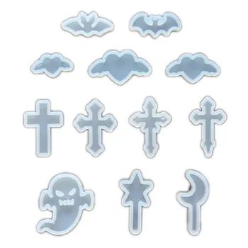 

Bat/Angel Heart/Ghost Silicone Mold Magic Wand Cross Clay Epoxy Resin Mold Pendant Molds Candy Chocolate Cake Mould Baking Tools