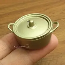 Кукольный домик миниатюра 1:12 игрушка Кухня Металлический горшок Длина 3,4 см SPO446