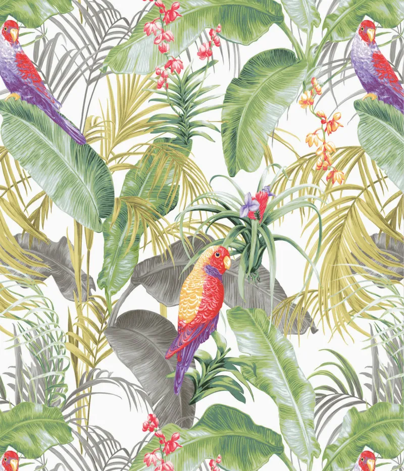 Зеленый банановый лист тропическая настенная бумага Современное искусство Цветочные и птицы chinoiseroy настенная бумага рулон Настенный декор