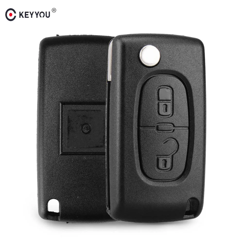 Carcasa Llave Mando de 3 Botones Faro CE0536 HU83 para Peugeot 107 206 207 208