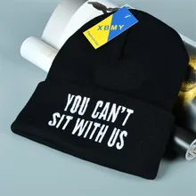 Мужские зимние шапки, модные вязаные черные шапки, одноцветные осенние шапки, вязаные шапки с буквами, хлопковые теплые шапки для мужчин и женщин