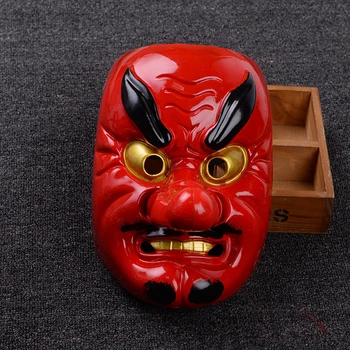 

Halloween Plastic Mask Horror Red Tengu Long Nose Mask Drama Samurai Party Props Carnaval party supply Mascaras Halloween Terror