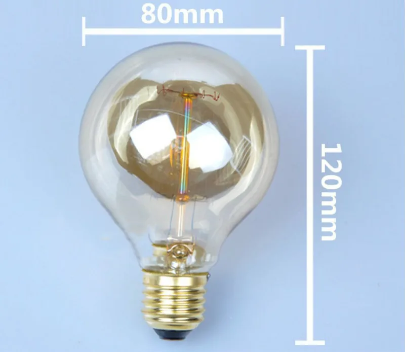 G80 Винтаж лампочка Эдисона светодио дный E27 лампа накаливания 220 В Праздничные огни 40 Вт лампы накаливания лампада для домашнего декора свет