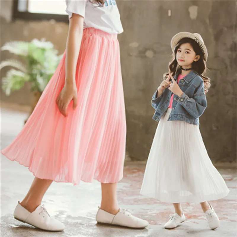 Коллекция года, весна-осень-зима, юбка-пачка принцессы для девочек-подростков детская одежда длинная Плиссированная юбка для девочек детская одежда, AA3620