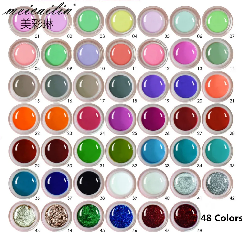 2018 1 pcs 5g UV led Painting Gel Varnish Professional Nail Paint Design DIY Oil Gel polish Lacquer Gellak 48 Pure Color Gel Lak