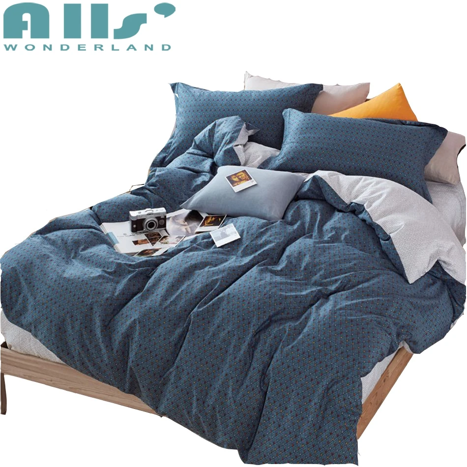 Aliexpress Buy Geometric Bedding Sets 100 Cotton Solid Grey Bed
