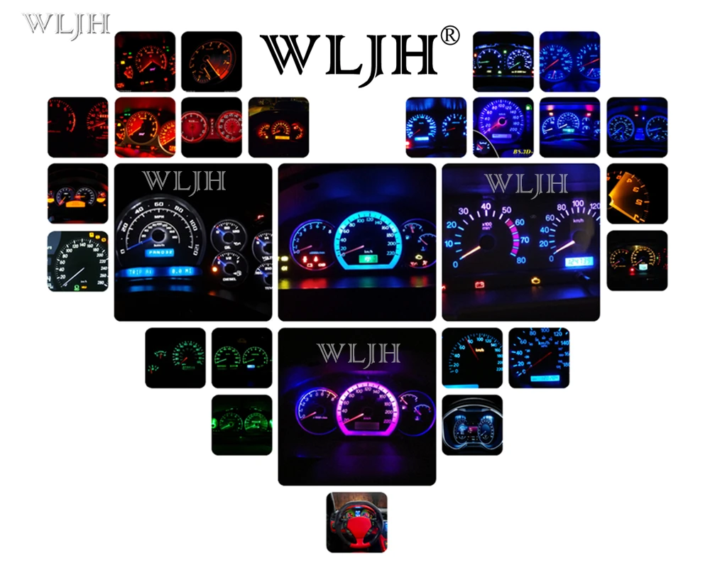 WLJH 12 В приборная панель калибровочный кластер Спидометр Тахометр калибровочный кластер полный светодиодный светильник наборы для Jeep Wrangler YJ 1987-2006