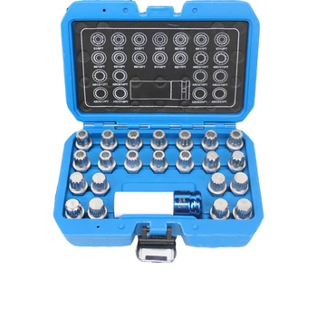 

23 PCS Anti-theft screw tool kit wheel locking screw socket for Audi A1 A3 A4L A6L C6 B7 Q3 Q5 Q7 A8L