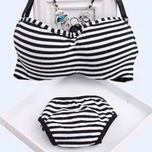 Корсет Девушки Бюстгальтеры Комплект Тип корсаж поддержка стали собирать груди завернутый груди Нижнее белье sutian горизонтальные полоски Bralette