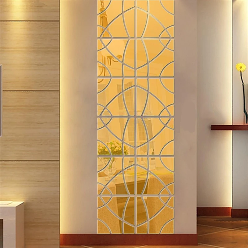JX-LCLYL Art Decor DIY 3D Mirror Geometric Hexagon Acrylic Home Door Window Wall Sticker