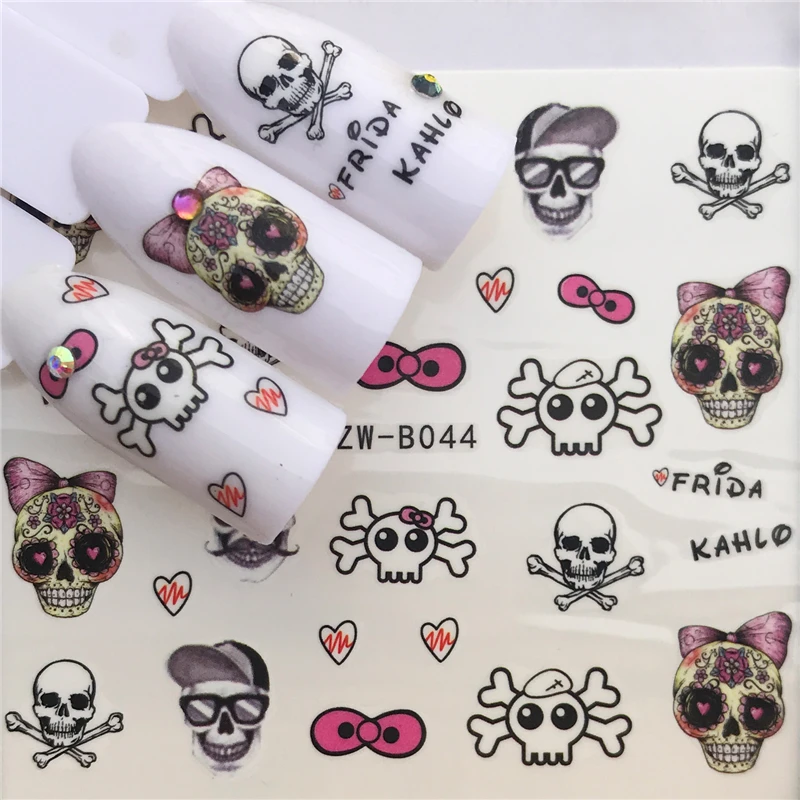 

YWK Punk/Gradient Flower Series 3d Nail Stickers Decals Floral/Unicorn Adhesive Manicure Stickers Charm Nail Art Decoration
