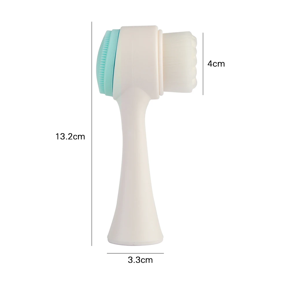 Портативный размер уход за лицом Массаж Уход за лицом продукт инструмент для ухода за кожей Новое поступление двухсторонняя силиконовая щётка для очищения лица
