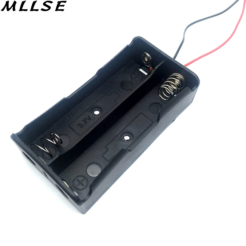 

MLLSE Black Plastic Storage Box Case Holder For Battery 18650 With 6" Wire Leads 2 3.7V Clip 18650 Battery Case Shell