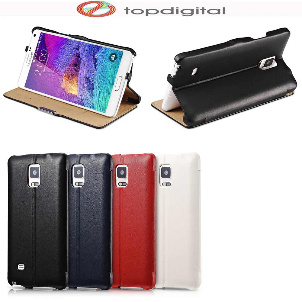 icarer Luxury Genuine Leather Case for Samsung Galaxy Note 4 Note4