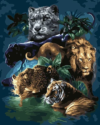 

PAINTBOY Animals Framed DIY Oil Painting By Numbers Canvas DIY Oil Painting Home Decoration For Living Room Wall Art