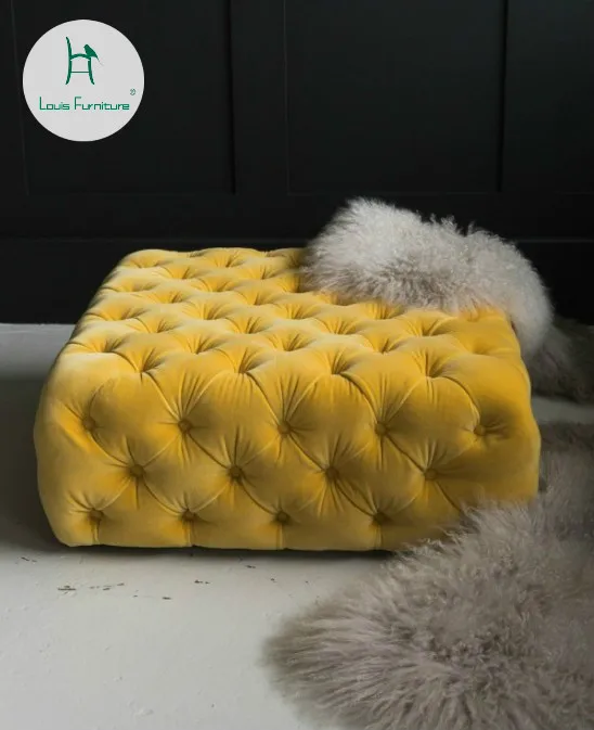 

Louis Fashion Stools Ottomans European Style Clothes Shop Sofa Retro Bedroom Bed Light Extravagant Velvet Entrance Shoes Change