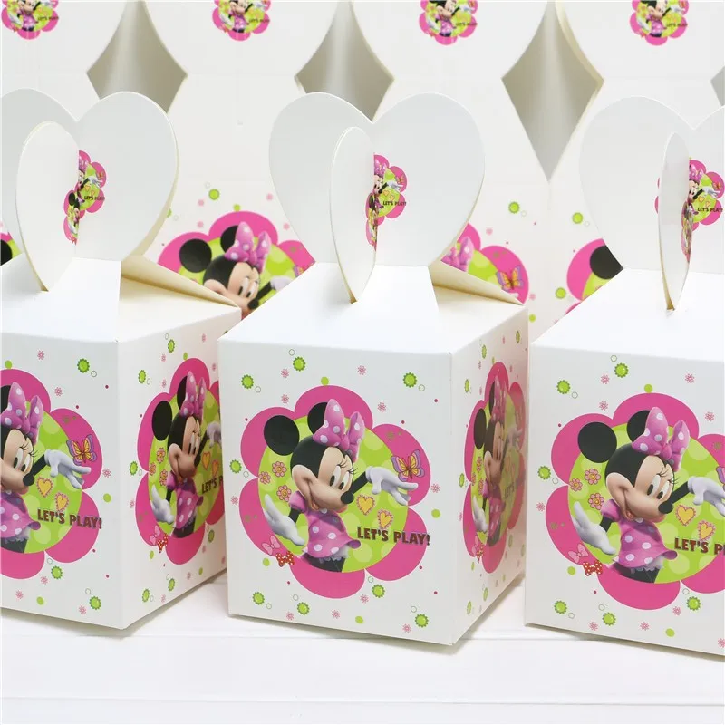 18 шт. Минни Маус тема конфеты коробка упаковка для шоколада подарочная коробка декор для детского дня рождения сувениры подарки сумка для вечеринок