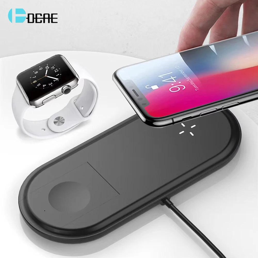 DCAE 10W Qi Wireless Charger For Apple Watch Series 2 3 4 USB Fast Charging Pad For iPhone XS Max XR X 8 Samsung S9 S8 Note 9 8 DCAE 10W Qi Wireless Charger For Apple Watch Series 2 3 4 USB Fast Charging Pad For iPhone XS Max XR X 8 Samsung S9 S8 Note 9 8