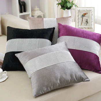 

45*45cm Quality Stylish Diamond Velvet Cushion Sofa Bed Pillow Modern Minimalist Hotel Cushion