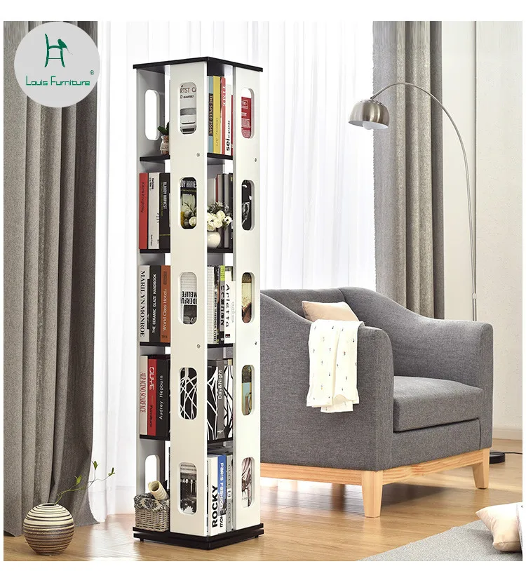 Louis Fashion Bookcases Multilayer Simple Bookshelf Rotating Student