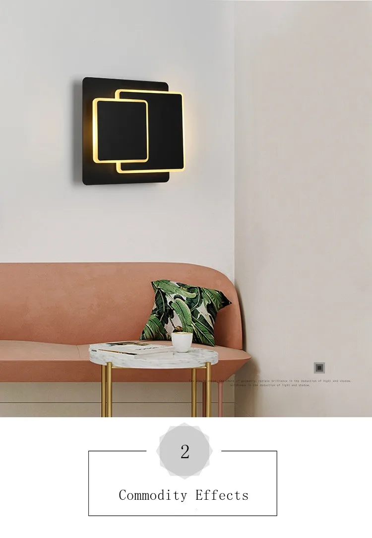 Art Deco LED Wall Sconce Light Fixture Direction Adjustable Applique Murale Luminaire 6