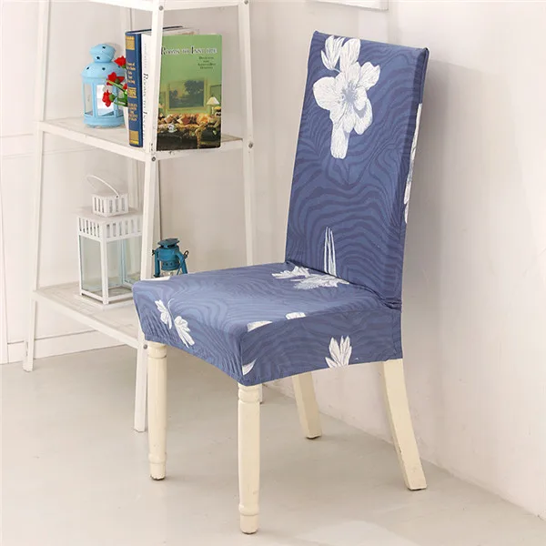 Спандекс эластичный Печатный обеденный чехол для кресла современный Съемный Анти-грязный для кухонного стула чехол Чехлы на кресла стрейч для банкета - Цвет: Color 21