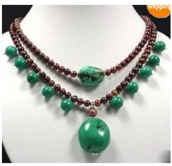 

FREE SHIPPING>>>@@ Charming Charming Pearl&Turquoise Necklace Fashion S